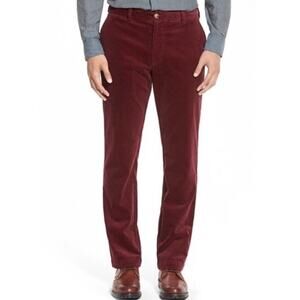 VINEYARD VINES Corduroy Pants 30x32 Slim Fit Breaker Crimson Wine / Burgundy